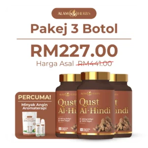 3 Botol Qust Al-Hindi + Free Gift